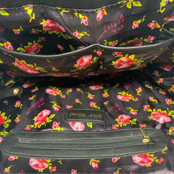 Betsy Johnson Purse Black Sequin Bow |Detachable Crossbody Strap / Handbag| - Picture 9 of 11